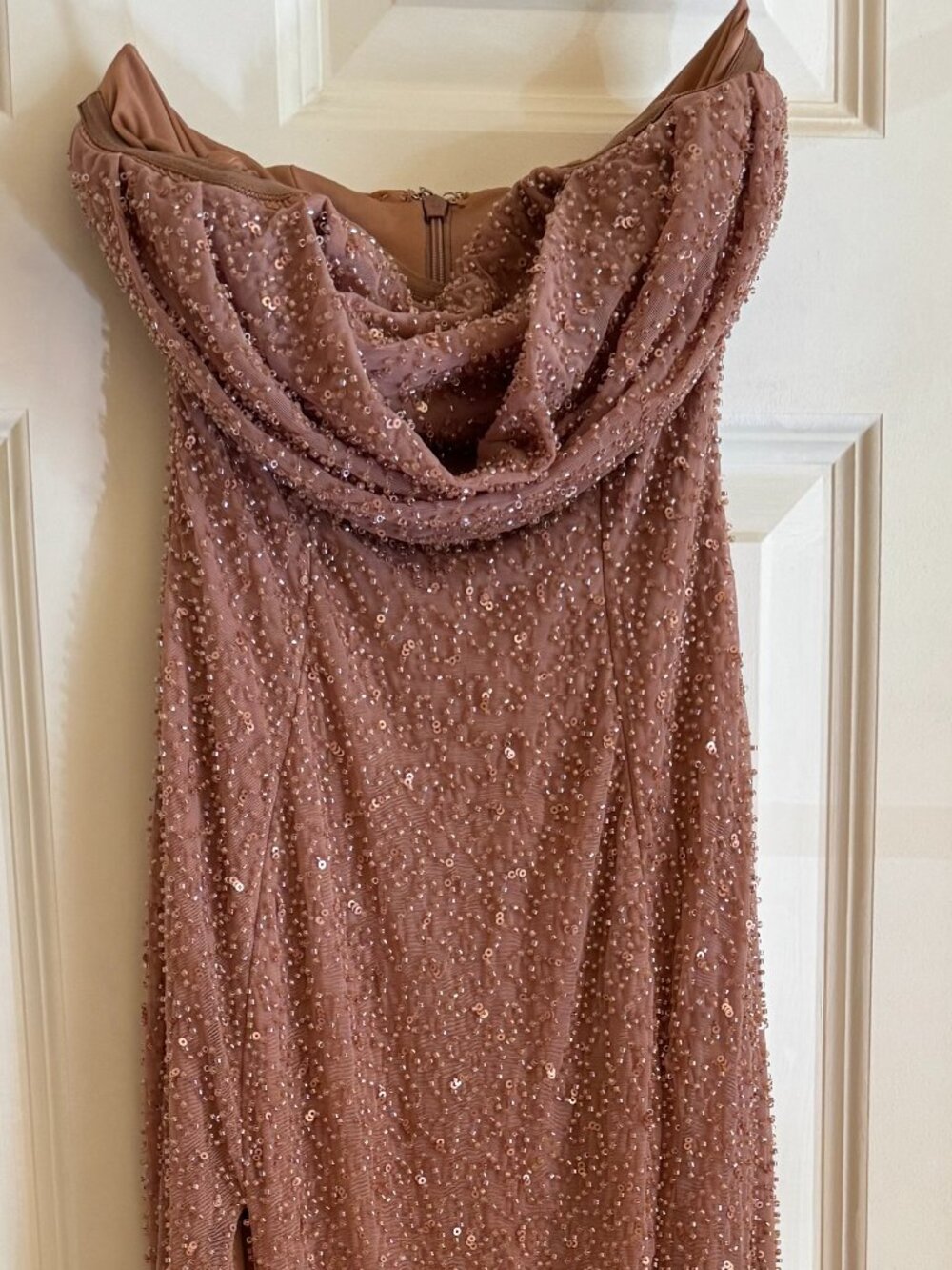 Oh Polly Bandeau Cowl Neck Midi Dress